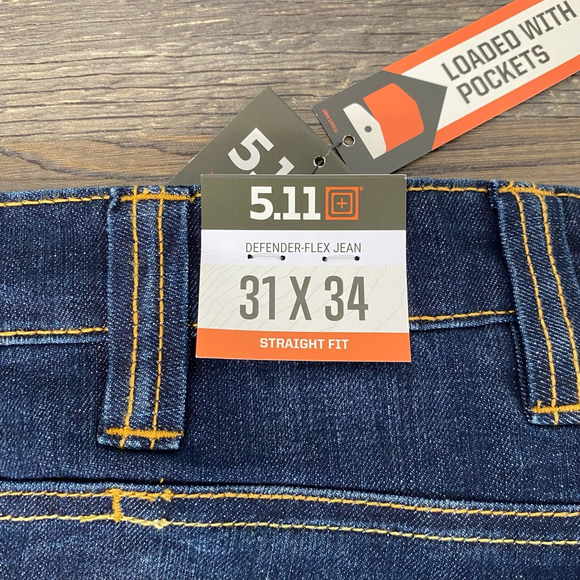 5.11 Tactical Defender-Flex Jeans Men’s 31x34 Blue Straight Fit - Picture 8 of 12